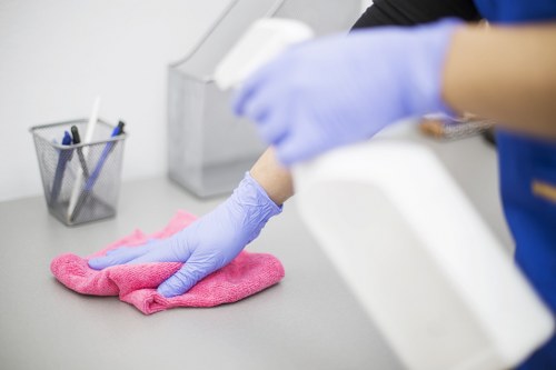 Technician treating stains and odours on a mattress
